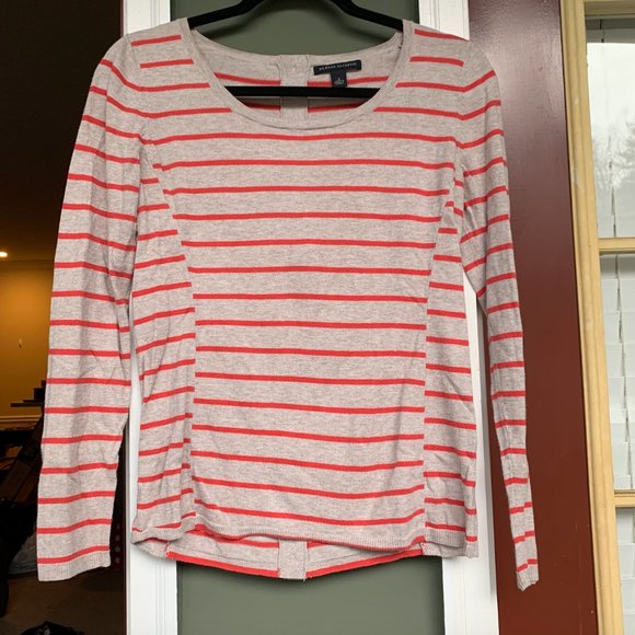 Banana Republic Orange Stripe Sweater S - Picture 2 of 5